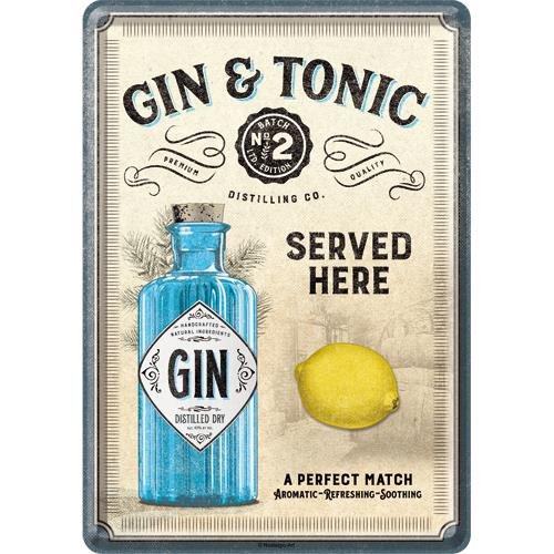 Pocztówka 14x10 cm Gin & Tonic Ser Nostalgic-Art Merchandising