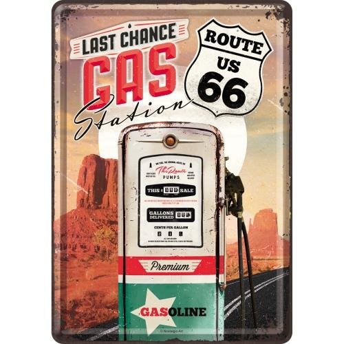 Pocztówka 14x10 cm Route 66 Gas St Nostalgic-Art Merchandising