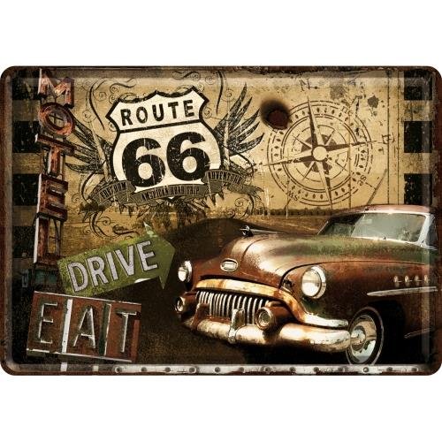 Pocztówka 14x10 cm, Route 66 Road T Nostalgic-Art Merchandising
