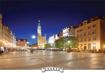 Pocztówka Gdańsk Długi Targ Nocą Aitra Consulting
