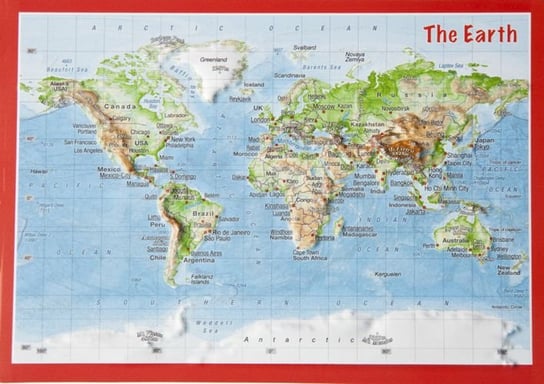 Pocztówka Świat mapa plastyczna, Georelief Georelief GbR