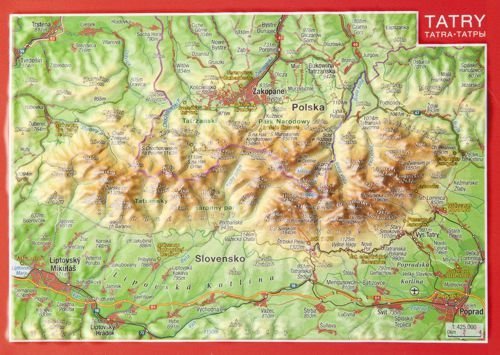 Pocztówka Tatry. Mapa plastyczna Opracowanie zbiorowe