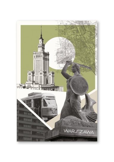 Pocztówka Warszawski Kolaż Love Poland Design