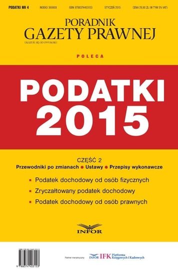 Podatki 2015. Część 2. Przewodniki po zmianach. Ustawy. Przepisy wykonawcze - ebook PDF Opracowanie zbiorowe