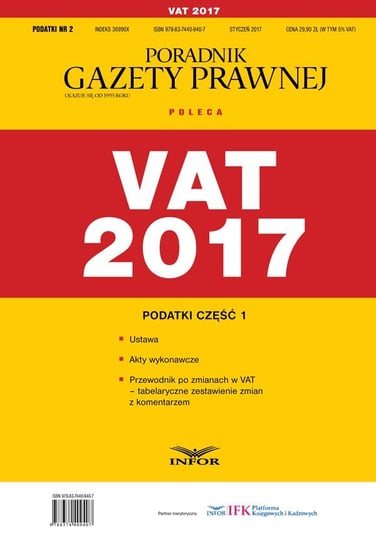 Podatki. Część.1. VAT 2017 - ebook PDF Opracowanie zbiorowe