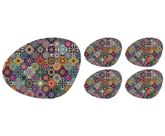 Podkadki Oval Zestaw 1+4 Valencia Bertoni