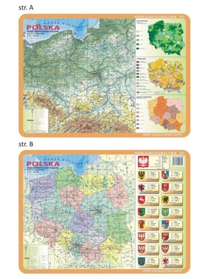 Podkładka edukacyjna - mapy Polski i świata 062 VISUAL System