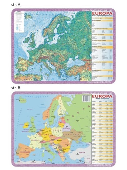 Podkładka edukacyjna - mapy Polski i świata 063 VISUAL System