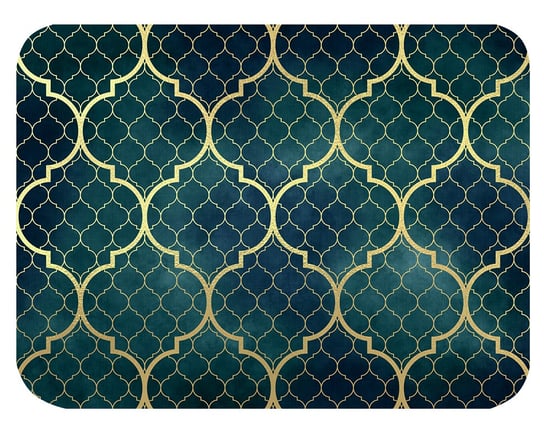 Podkładka korkowa na stół, twarda, złocona, ze wzorem marokańskim, 30x40 cm POSTERGALERIA
