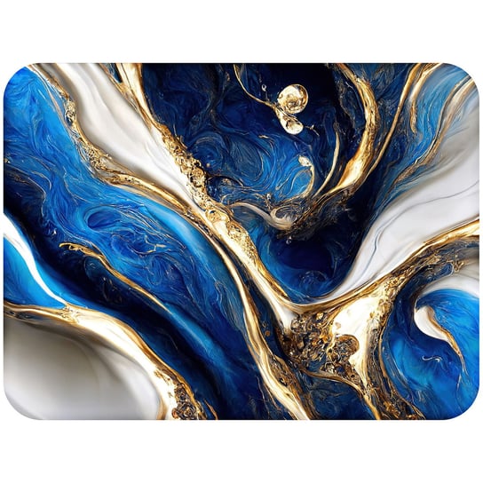 Podkładka Korkowa Na Stół Z Nadrukiem - Marble Blue And Gold 2 W Rozmiarze 30X40 Cm POSTERGALERIA