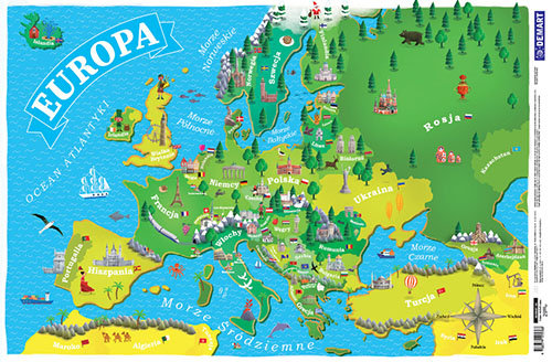 Podkładka. Mapa Europy dla dzieci Opracowanie zbiorowe