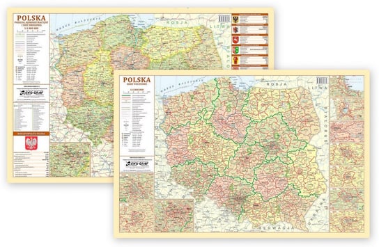 Podkładka na biurko, Polska - mapa kody pocztowe, Eko-Graf EkoGraf