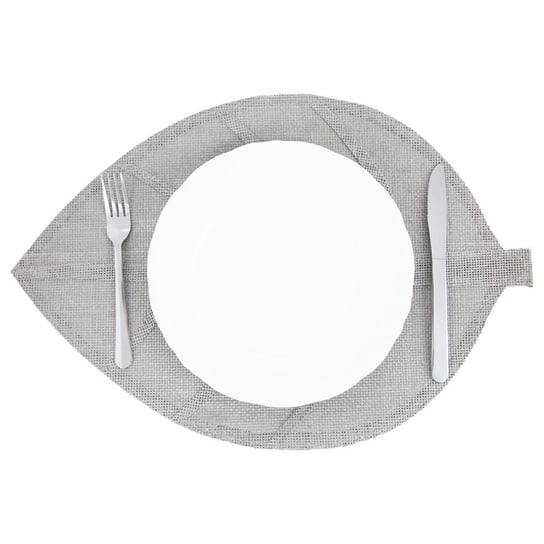 Podkładka na stół mata na stół pod talerze kształt liścia ciemnoszara ASJ Commerce