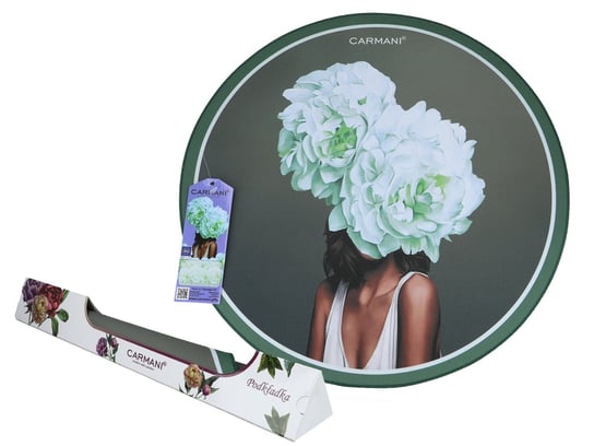 Podkładka na stół okrągła - L. Lozano, Kwiaty na głowie, zieleń (CARMANI) Carmani