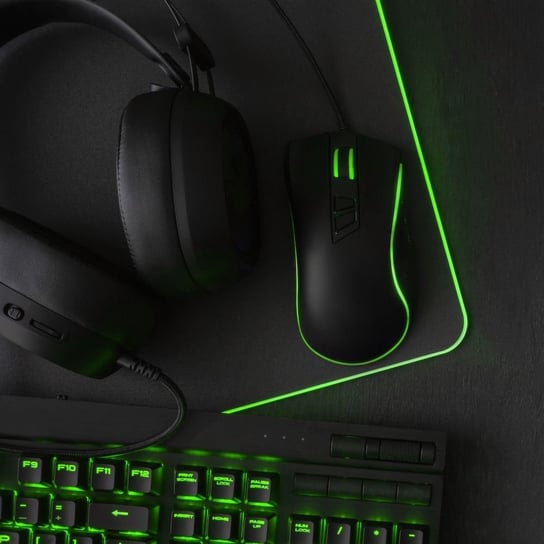 Podkładka pod klawiaturę i mysz dla graczy 800x300x3mm / czarny / LED RGB 10 trybów (gaming) Inny producent