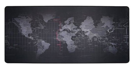 Podkładka pod mysz Mapa Swiata 100x50 czarna WatchMe