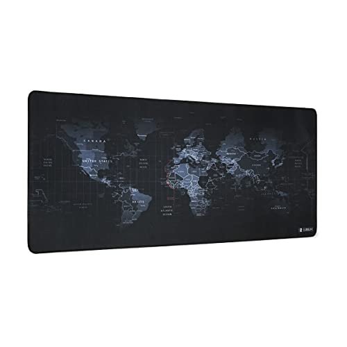 Podkładka pod mysz SUBBLIM World XL Czarna podkładka pod mysz 90 x 40 cm Projekt mapy świata PlatinumGames