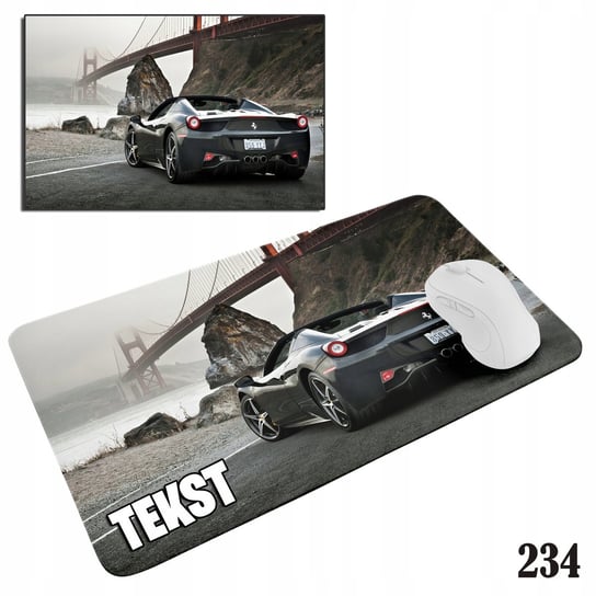PODKŁADKA POD MYSZKĘ MYSZ WZORY DO WYBORU - FERRARI SUPER AUTA 29x36cm WORLD CASE