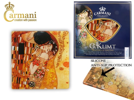 Podkładka szklana - G.Klimt - Pocałunek 10.5x10.5cm Carmani