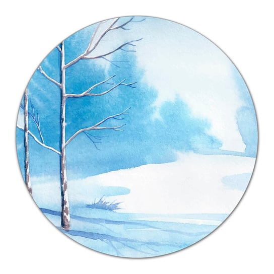 Podkładka ze szkła ozdobna dekor Zimowy las fi40, Coloray Coloray