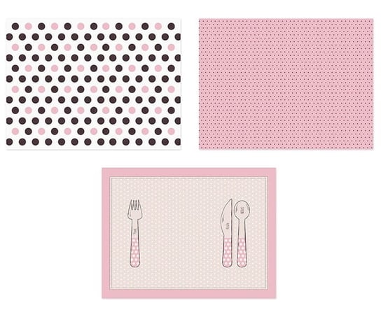 Podkładki papierowe, Sweet Dots, różowe, 6 sztuk Party World