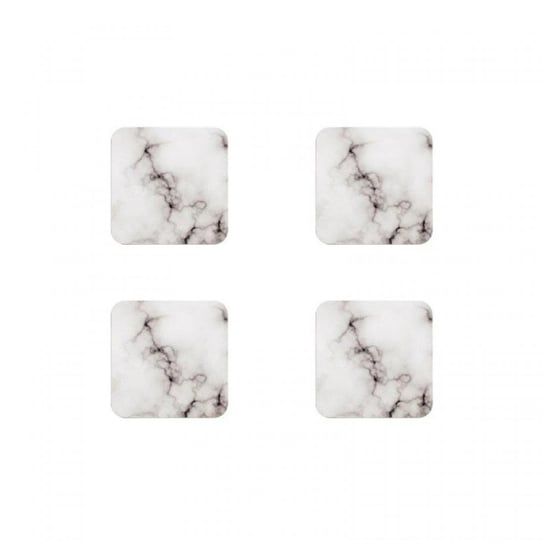 Podkładki pod szklanki LADELLE Stone Marble, biało-czarne, 10x10 cm, 4 szt. Ladelle