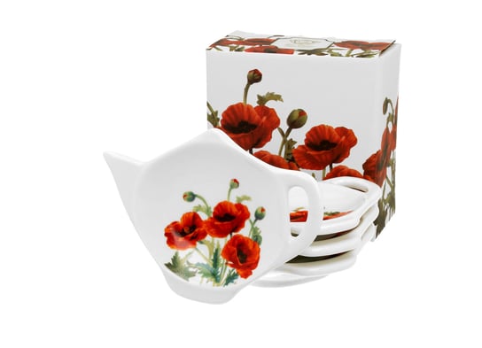 Podkładki porcelanowe na torebki od herbaty DUO CLASSIC POPPIES 4 szt DUO Gift