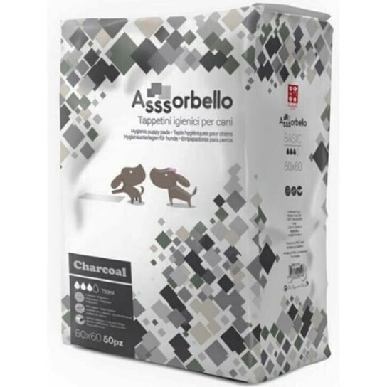 Podkłady higieniczne dla psów z aktywnym węglem FERRIBIELLA Asssorbello Charcoal, 50 szt., 60x60 cm Ferribiella
