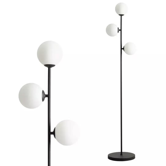 Podłogowa Lampa nowoczesna Libra kule balls czarna biała Aldex