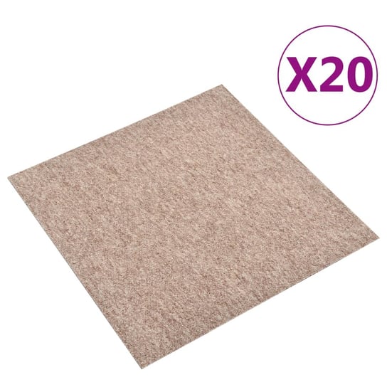 Podłogowe płytki dywanowe, 20 szt., 5 m², 50x50 cm, beżowe vidaXL