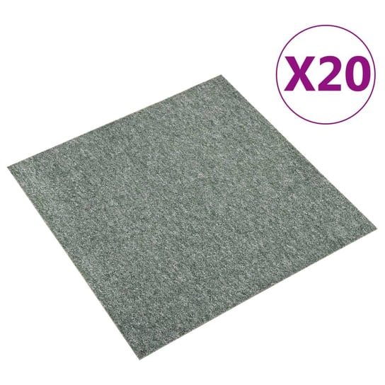 Podłogowe płytki dywanowe, 20 szt., 5 m², 50x50 cm, zielone vidaXL