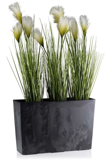 Podłużna WYSOKA DONICA doniczka + wkład na kwiaty zioła imitacja betonu eko HowHomely