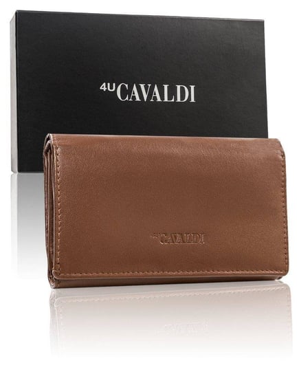 Podłużny portfel damski z klapką, skórzany portfel Cavaldi 4U CAVALDI