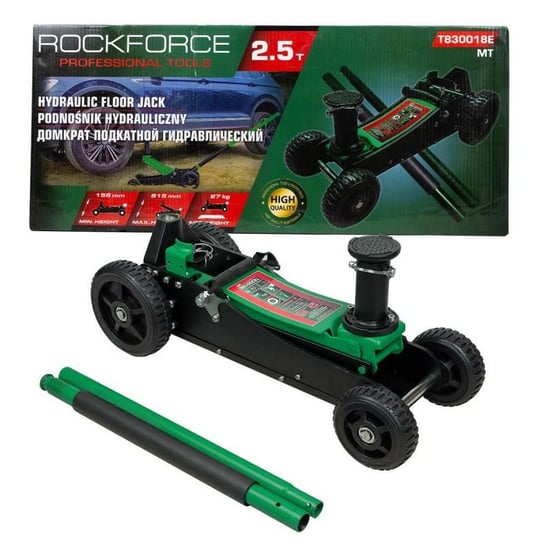 PODNOŚNIK SAMOCHODOWY ŻABA LEWAREK OFF-ROAD DUŻE KOŁA Hydrauliczny 2.5t 155-615mm Rock Force