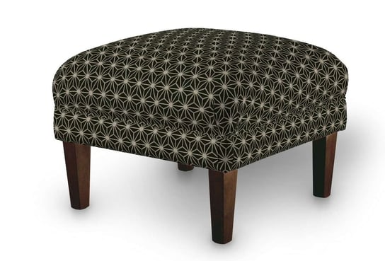 Podnóżek do fotela, czarno-beżowy ze złotą nitką, 56 × 56 × 40 cm, Black & White Dekoria