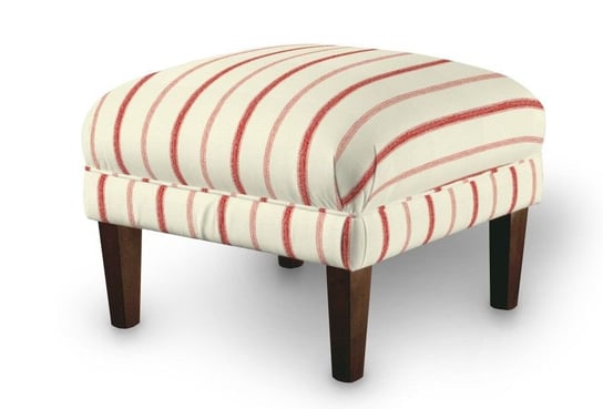 Podnóżek do fotela paski Avinon, czerwono-ecru, 56x56x40 cm Dekoria