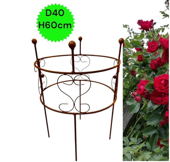 Podpora do roślin krzewów kwiatów róż piwonii hortensji podpórki D40 H60cm metalowa solidna polska Inna marka