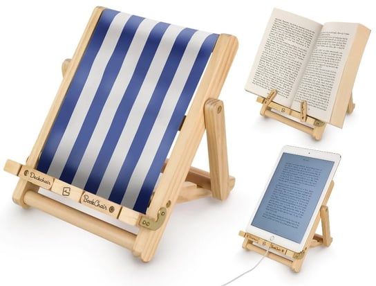 Podstawka pod ksiązkę/tablet, Thinking Gifts, Book Chair Leżak Niebieski Thinking Gifts