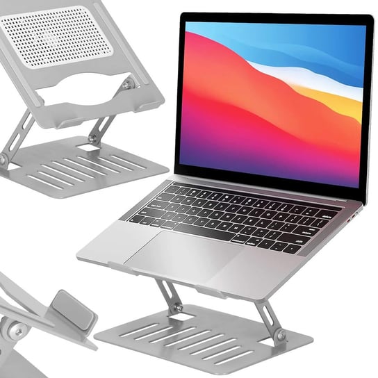 Podstawka pod laptopa z wentylatorem, stojak składany, regulowany szary Springos