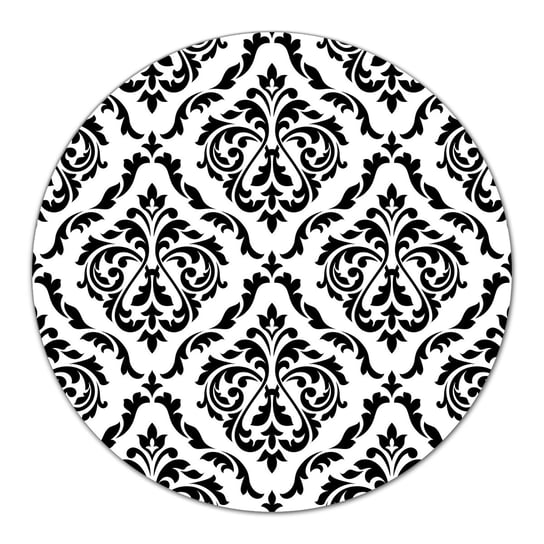 Podstawka ze szkła ozdoba Damask czarno-biały fi40, Coloray Coloray