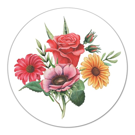 Podstawka ze szkła z grafiką Bukiet kwiatów fi40, Coloray Coloray