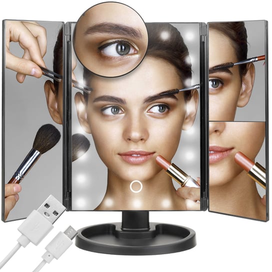 Podświetlane Lusterko LED do Makijażu Kosmetyczne ISO TRADE ISO TRADE