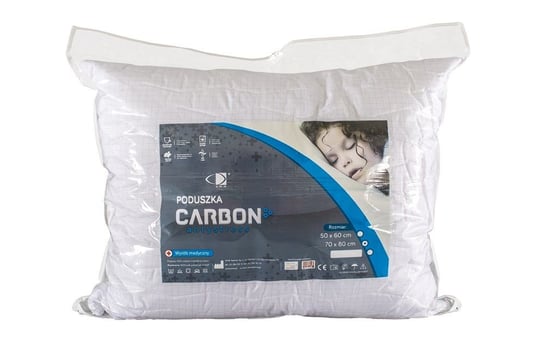 Poduszka antyalergiczna 70x80 Carbon Antystres 1,00 kg biała z włóknem węglowym AMW AMW