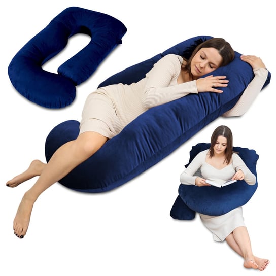 Poduszka ciążowa do spania na boku w kształcie J – poduszka do karmienia XXL, poduszka rehabilitacyjna Swan Pillow, poduszka przytulanka, poduszka ergonomiczna i poduszka do spania z zdejmowanym pokrowcem 180 cm Amazinggirl