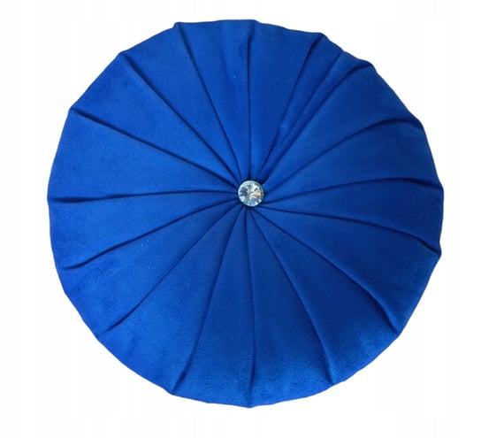 Poduszka dekoracja ozdobna okrągła welur niebieska Inna marka