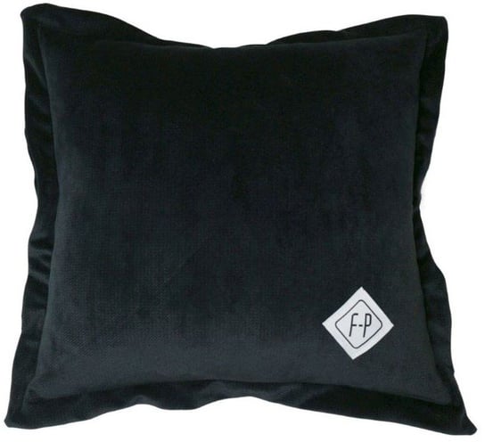 Poduszka dekoracyjna F-P VELVET 45x45 BLACK czarna ozdobna duża na fotel łóżko kanapę balkon taras Fabryka-Poduszek