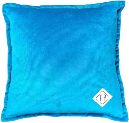 Poduszka dekoracyjna F-P VELVET 45x45 BLUE niebieska ozdobna duża na fotel łóżko kanapę balkon taras Fabryka-Poduszek