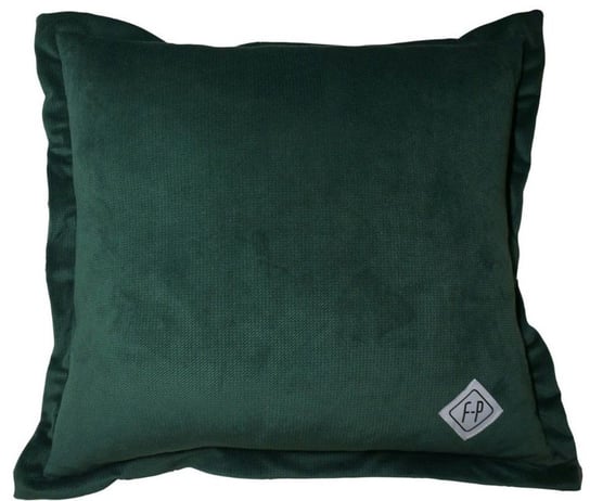 Poduszka dekoracyjna F-P VELVET jasiek 35x35 BUTELKOWA ZIELEŃ zielona ozdobna mała na fotel łóżko kanapę Fabryka-Poduszek