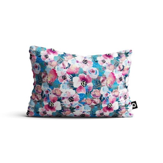 Poduszka dekoracyjna FLORAL wzór F02 | niebiesko-różowe kwiaty poduszka 40 x 60 cm (z wypełnieniem) Decordruk