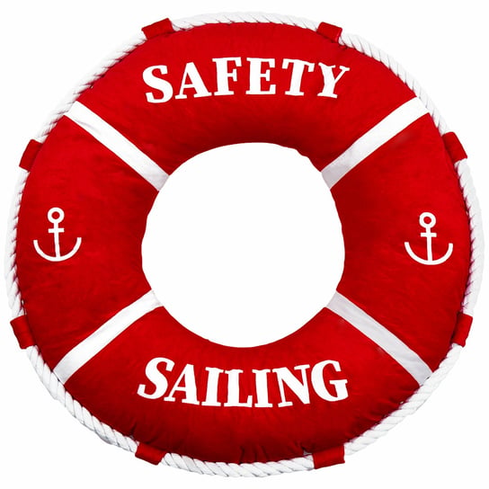 Poduszka dekoracyjna koło ratunkowe morska ozdobna czerwona Captain Mike